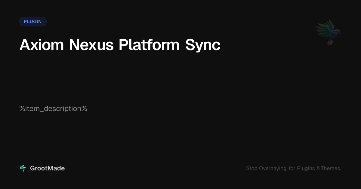 Screenshot of Axiom Nexus Platform Sync website