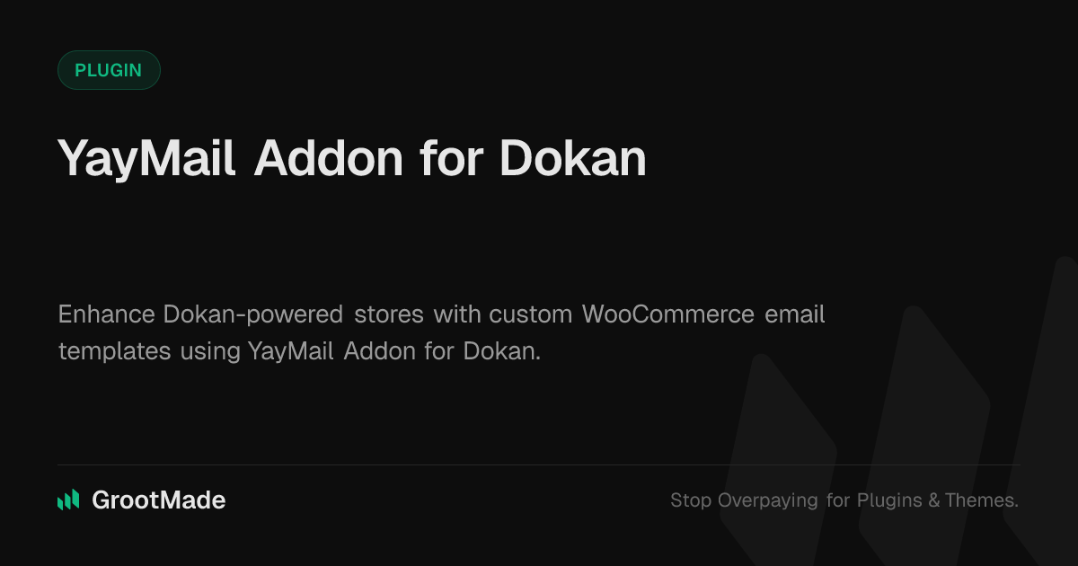 Screenshot of YayMail Addon for Dokan website