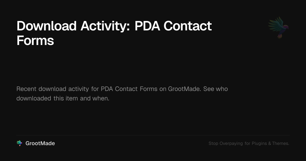 Download Activity: PDA Contact Forms – GrootMade