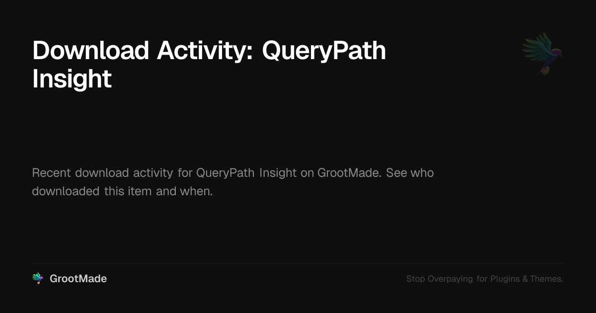 Download Activity: QueryPath Insight – GrootMade