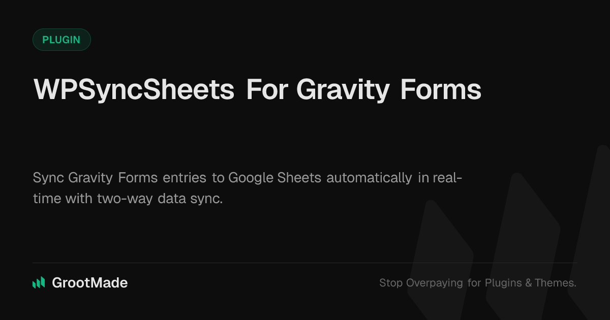 Screenshot of WPSyncSheets For Gravity Forms website