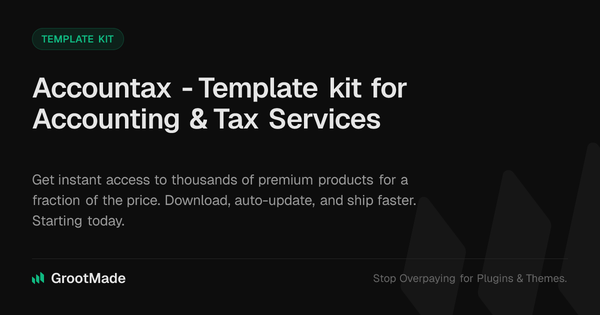Screenshot of Accountax - Template kit for Accounting & Tax Services website