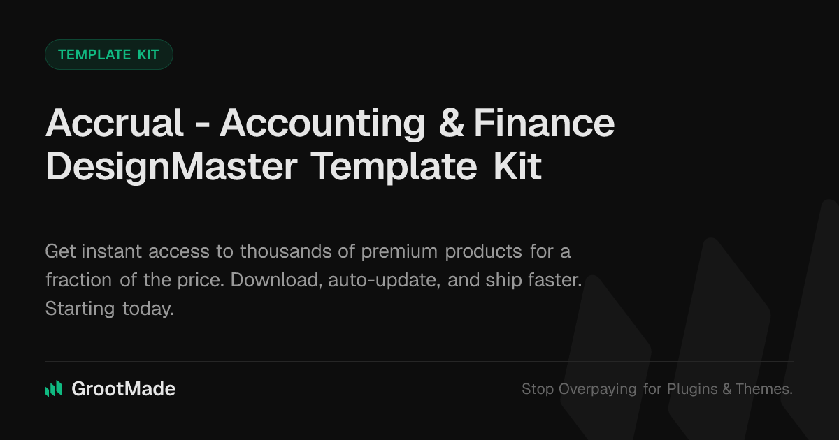 Screenshot of Accrual - Accounting & Finance DesignMaster Template Kit website