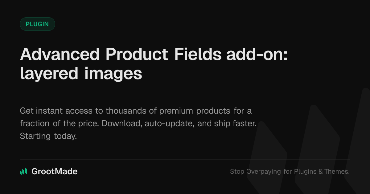 Screenshot of Advanced Product Fields add-on: layered images website