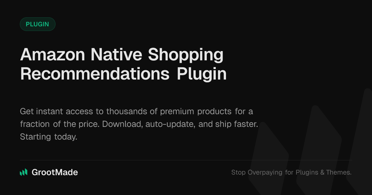 Screenshot of Amazon Native Shopping Recommendations Plugin website