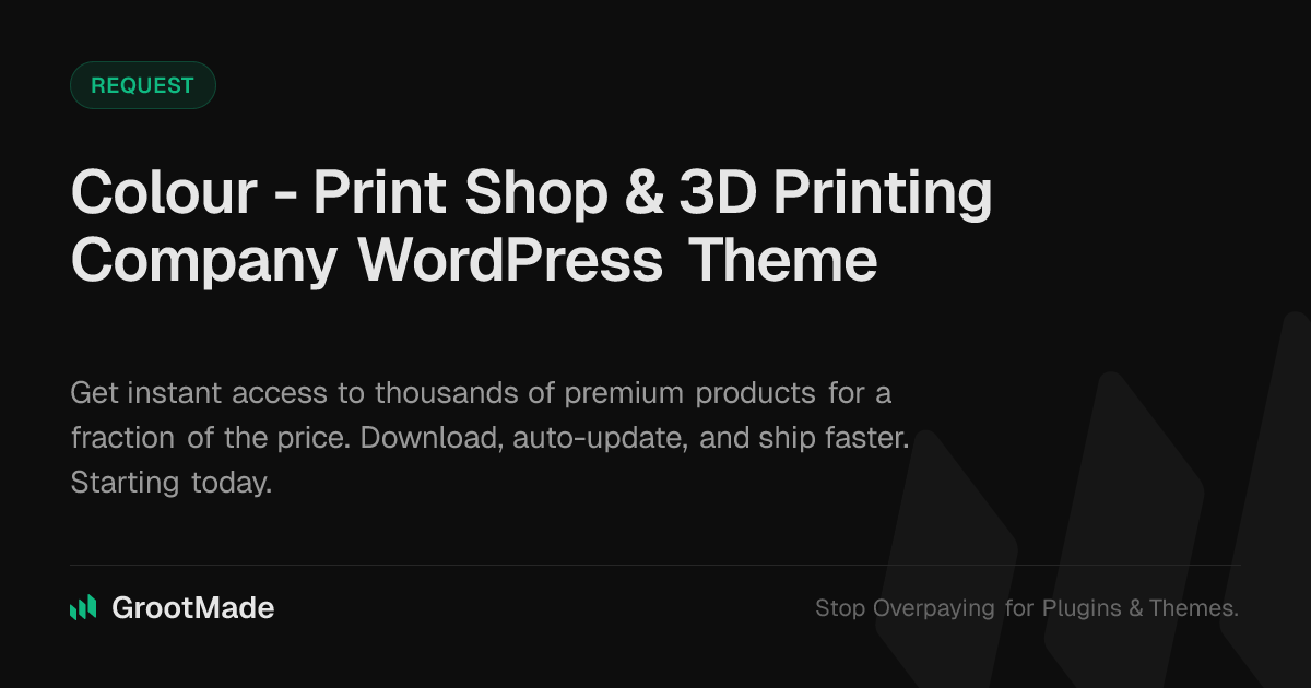 Screenshot of Colour - Print Shop & 3D Printing Company WordPress Theme website