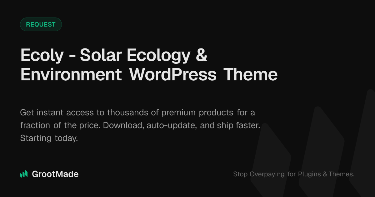 Screenshot of Ecoly - Solar Ecology & Environment WordPress Theme website