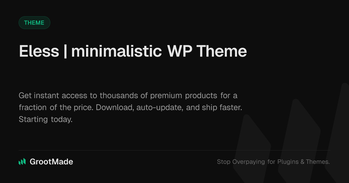 Screenshot of Eless | minimalistic WP Theme website