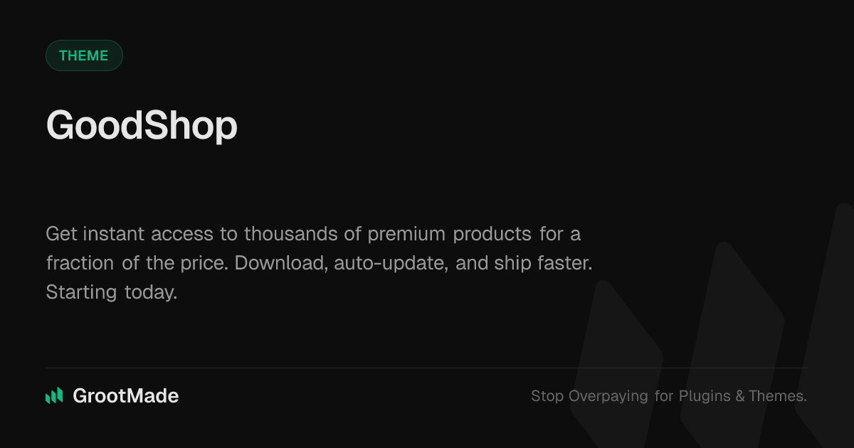 Screenshot of GoodShop website