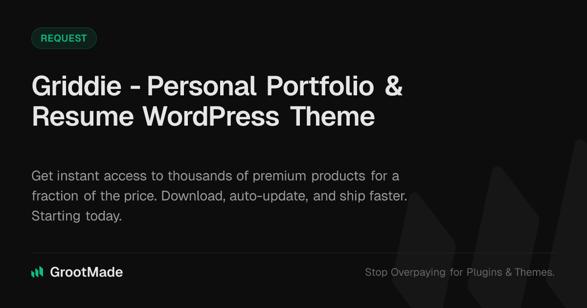 Screenshot of Griddie - Personal Portfolio & Resume WordPress Theme website
