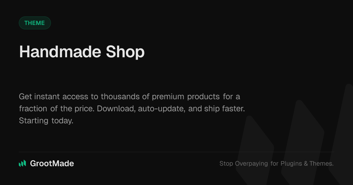 Screenshot of Handmade Shop website