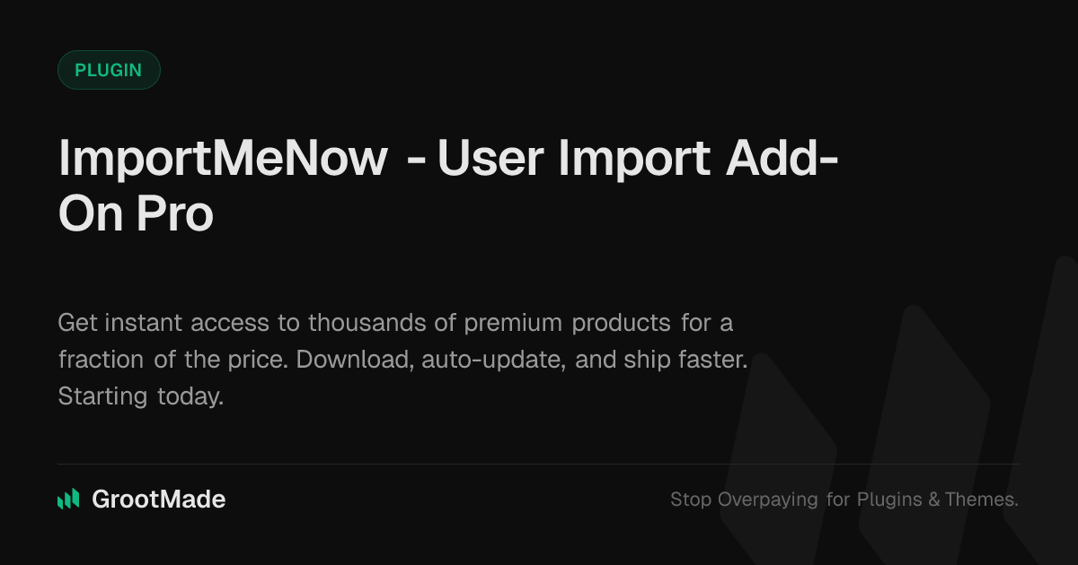 Screenshot of ImportMeNow - User Import Add-On Pro website