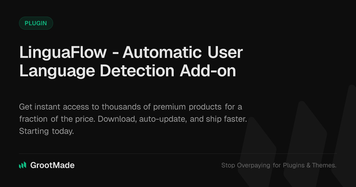 Screenshot of LinguaFlow - Automatic User Language Detection Add-on website
