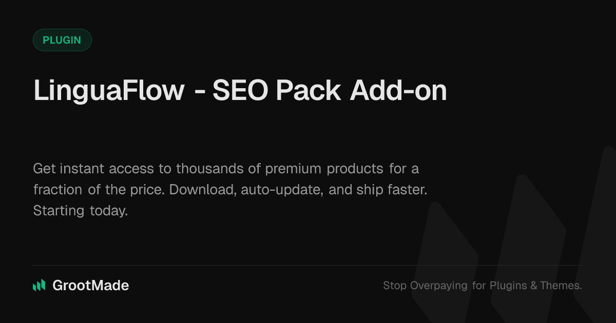 Screenshot of LinguaFlow - SEO Pack Add-on website