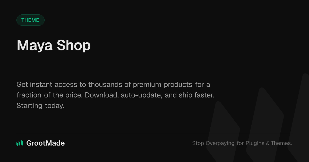 Screenshot of Maya Shop website