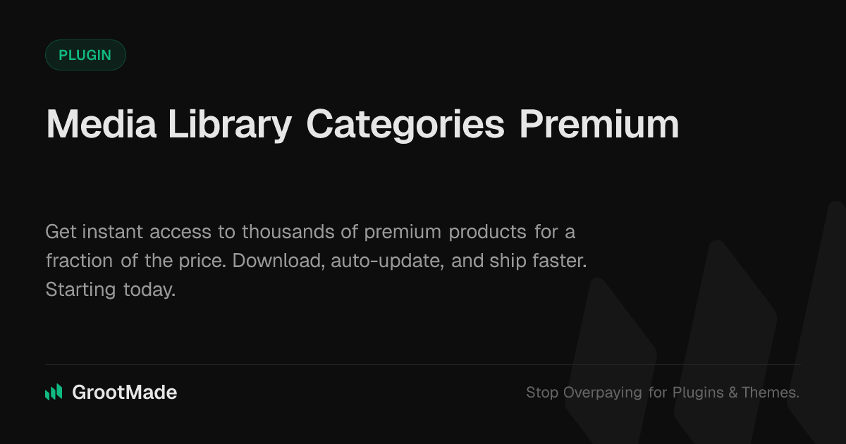 Screenshot of Media Library Categories Premium website