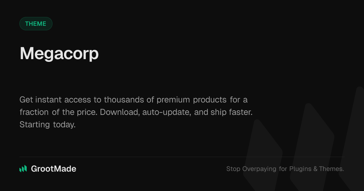 Screenshot of Megacorp website