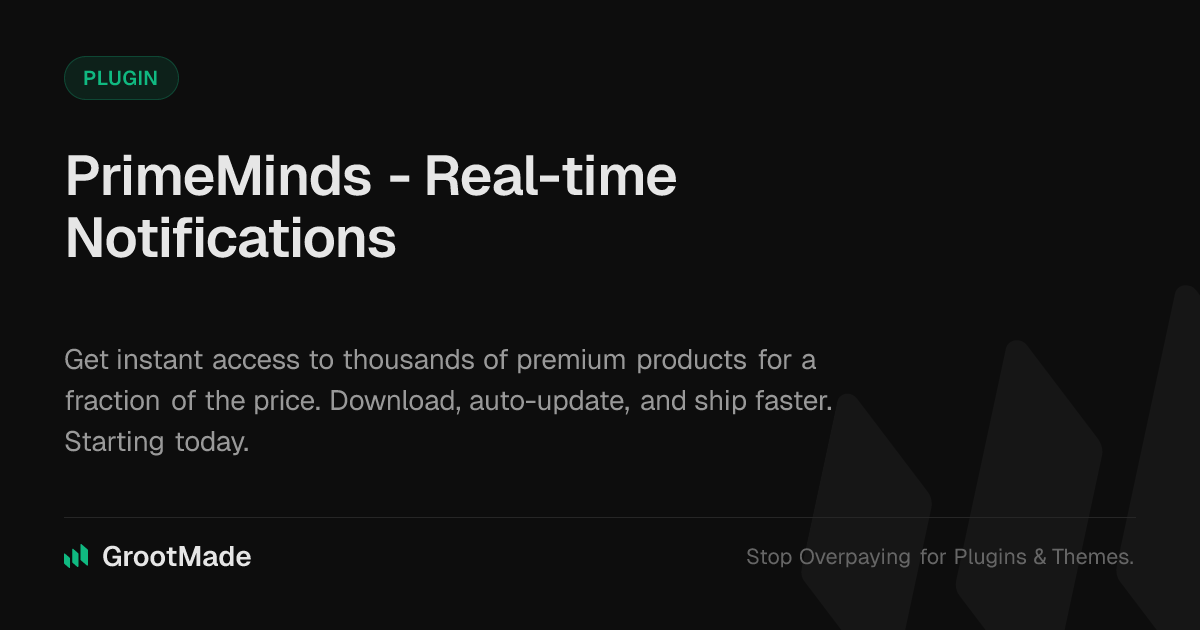 Screenshot of PrimeMinds - Real-time Notifications website