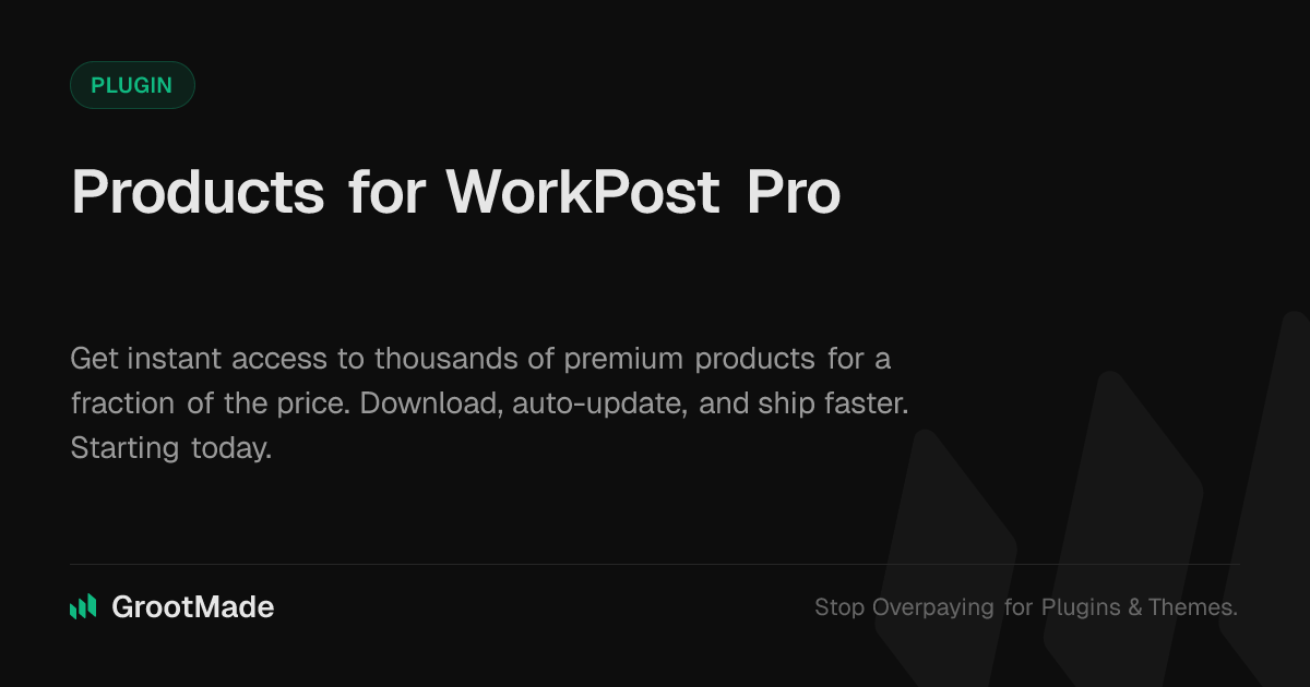 Screenshot of Products for WorkPost Pro website