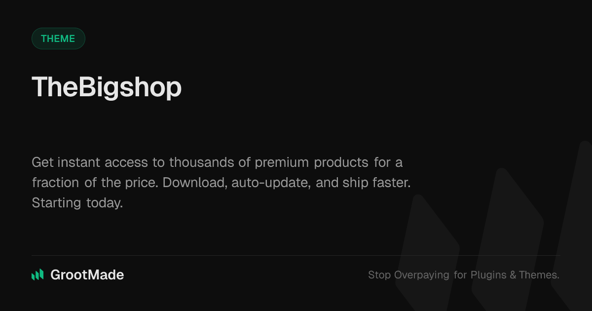 Screenshot of TheBigshop website