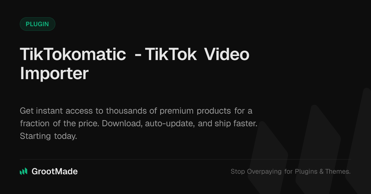 Screenshot of TikTokomatic - TikTok Video Importer website