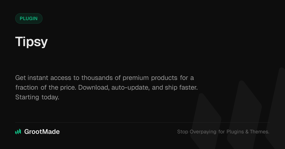 Screenshot of Tipsy website