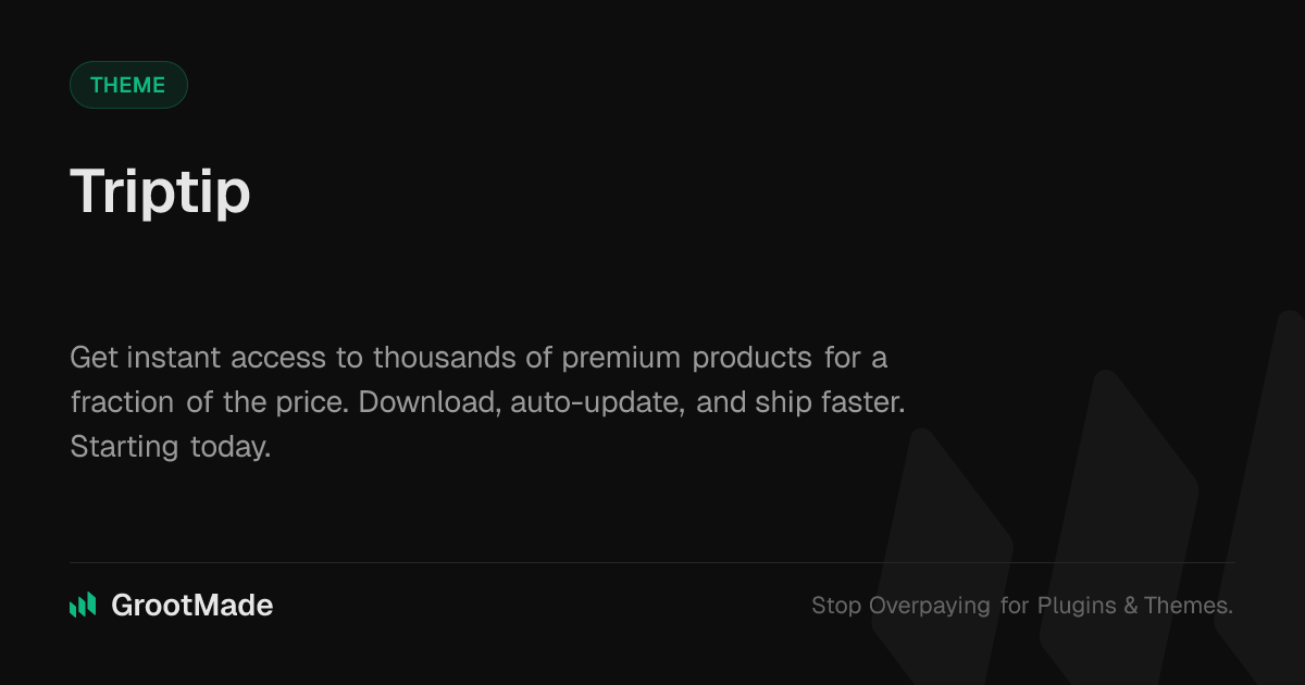 Screenshot of Triptip website
