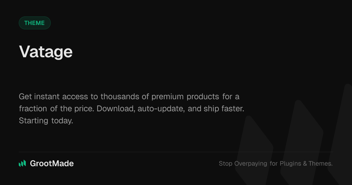 Screenshot of Vatage website