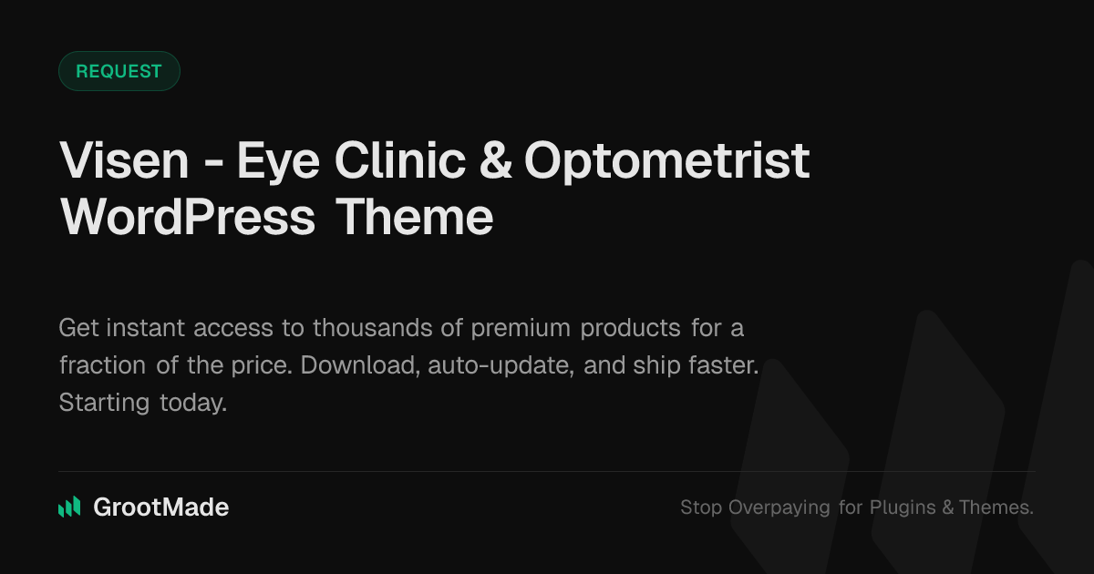 Screenshot of Visen - Eye Clinic & Optometrist WordPress Theme website