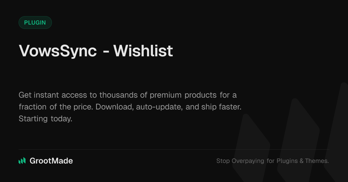 Screenshot of VowsSync - Wishlist website