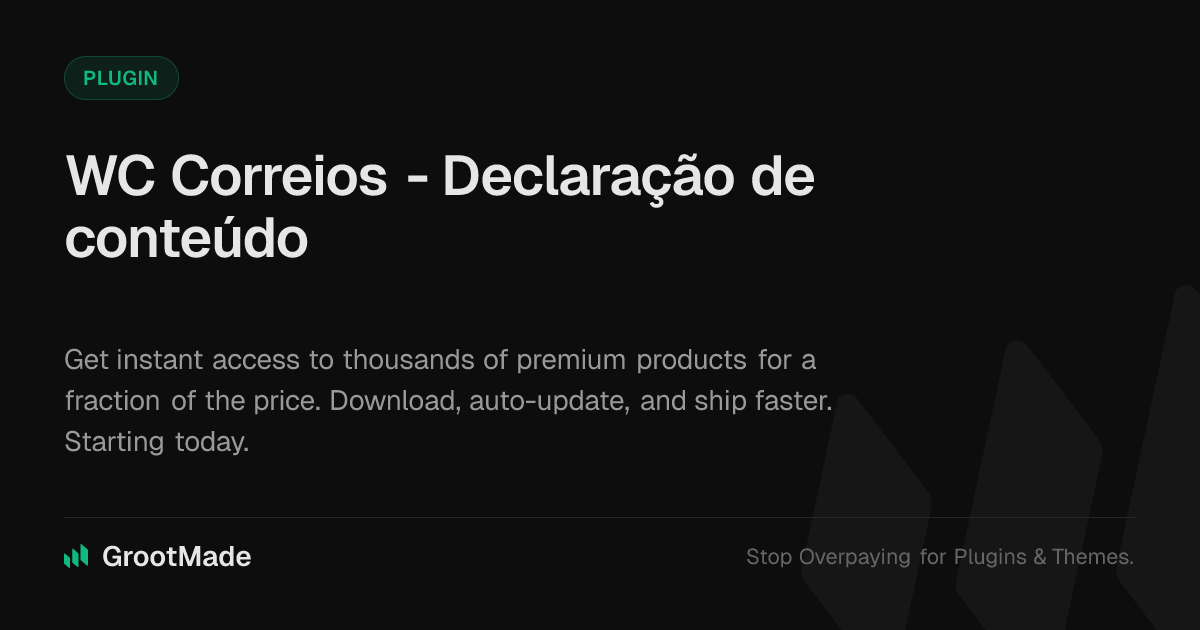 Screenshot of WC Correios - Declaração de conteúdo website