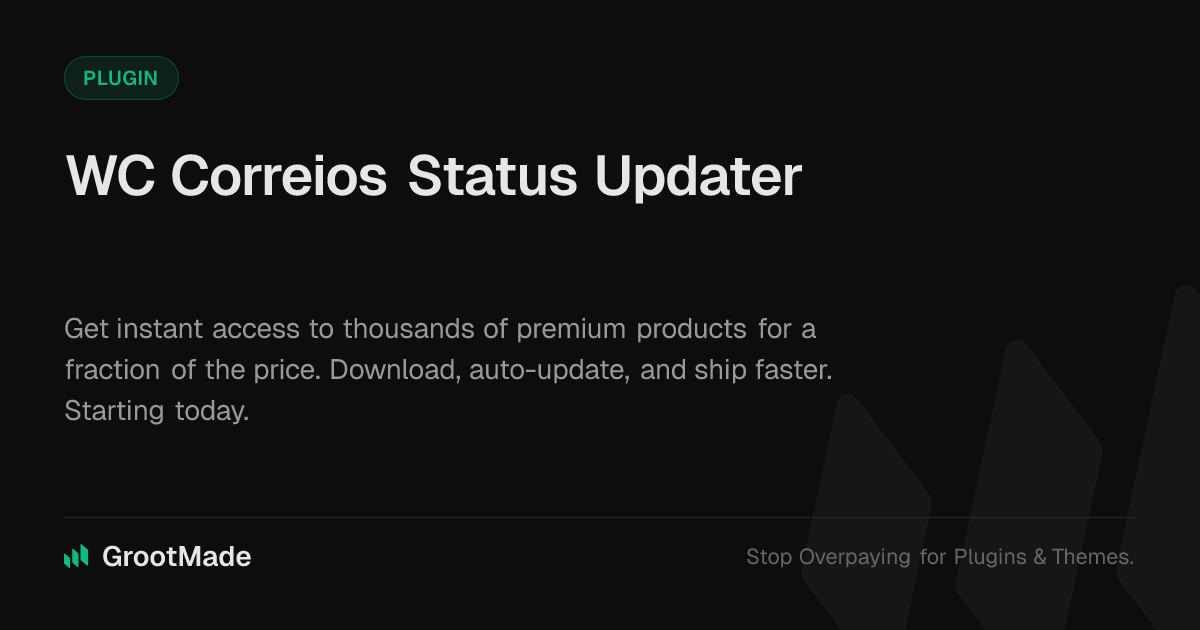 Screenshot of WC Correios Status Updater website