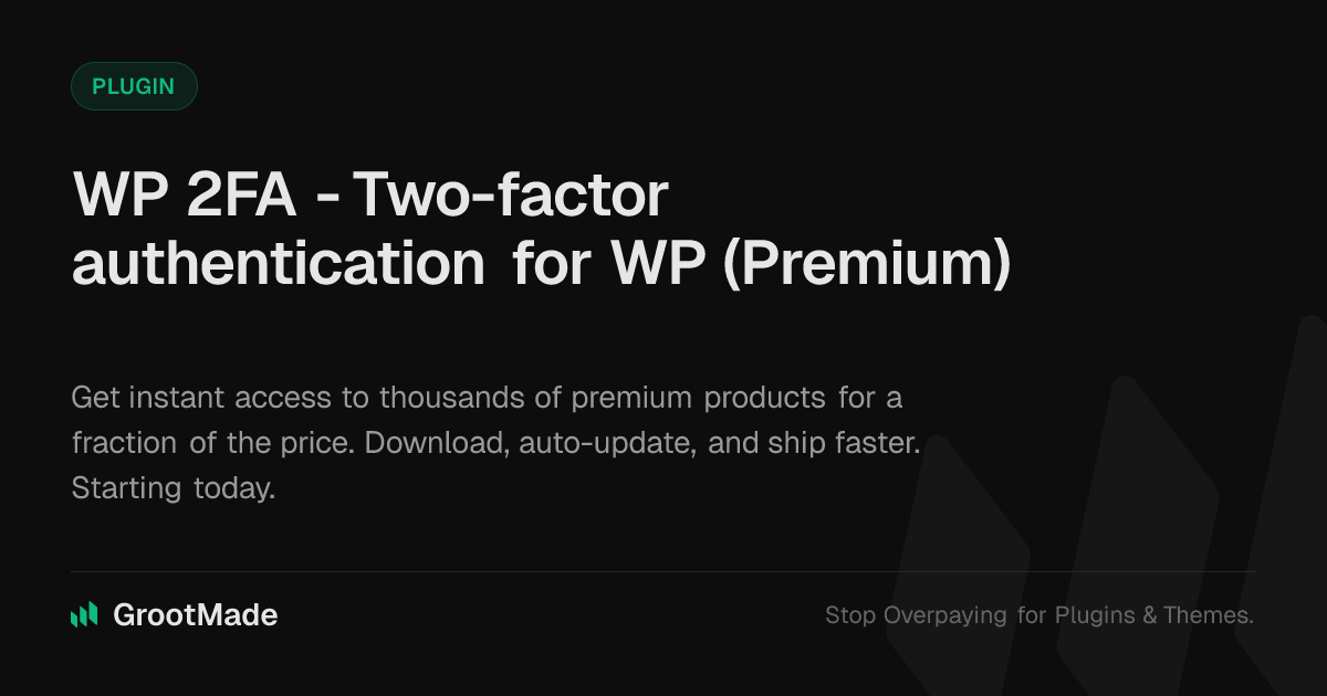 Screenshot of WP 2FA - Two-factor authentication for WP (Premium) website