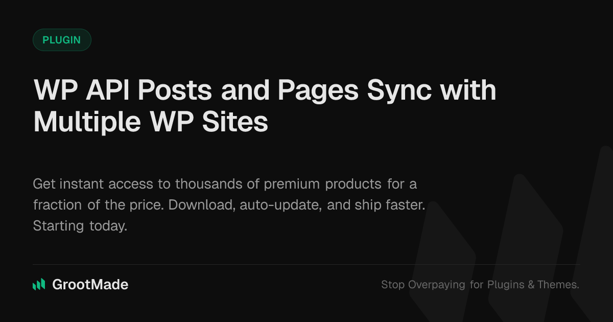 Screenshot of WP API Posts and Pages Sync with Multiple WP Sites website