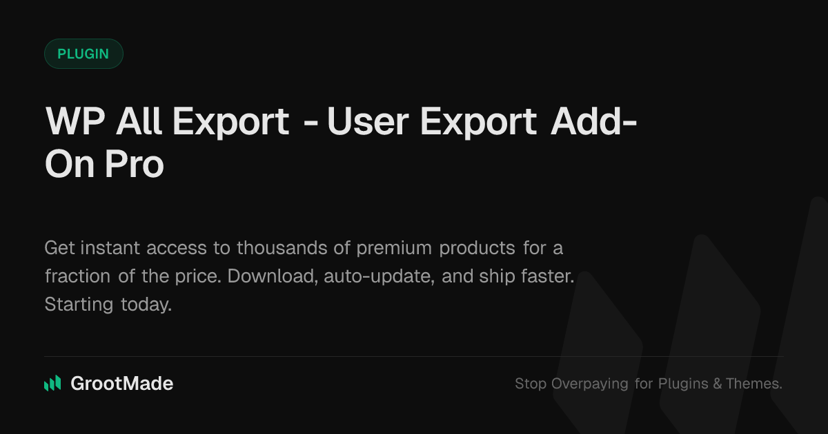 Screenshot of WP All Export - User Export Add-On Pro website