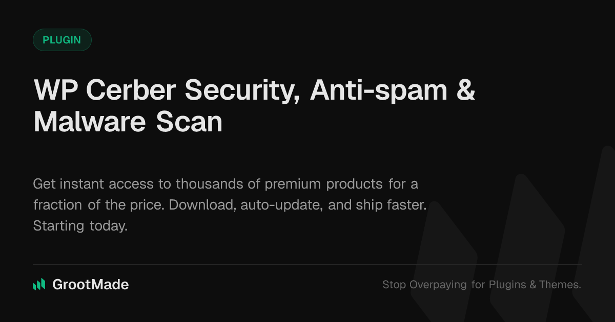 Screenshot of WP Cerber Security, Anti-spam & Malware Scan website