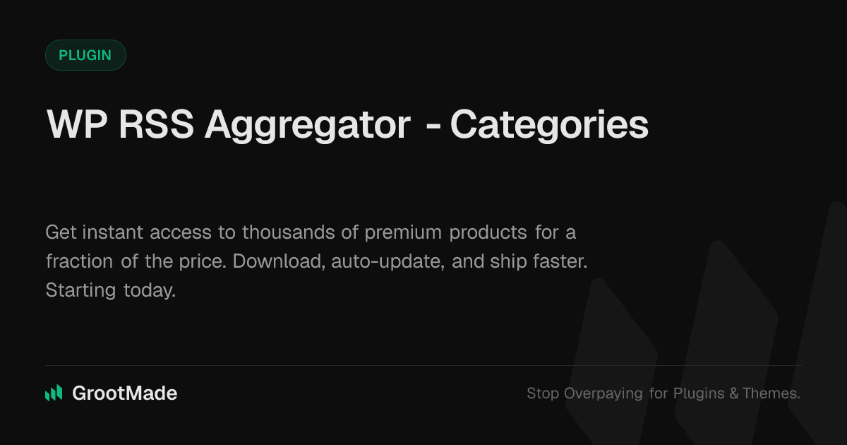 Screenshot of WP RSS Aggregator - Categories website