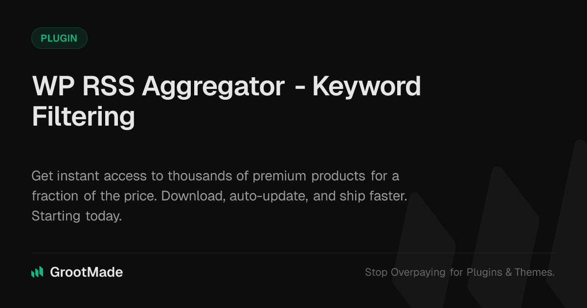 Screenshot of WP RSS Aggregator - Keyword Filtering website