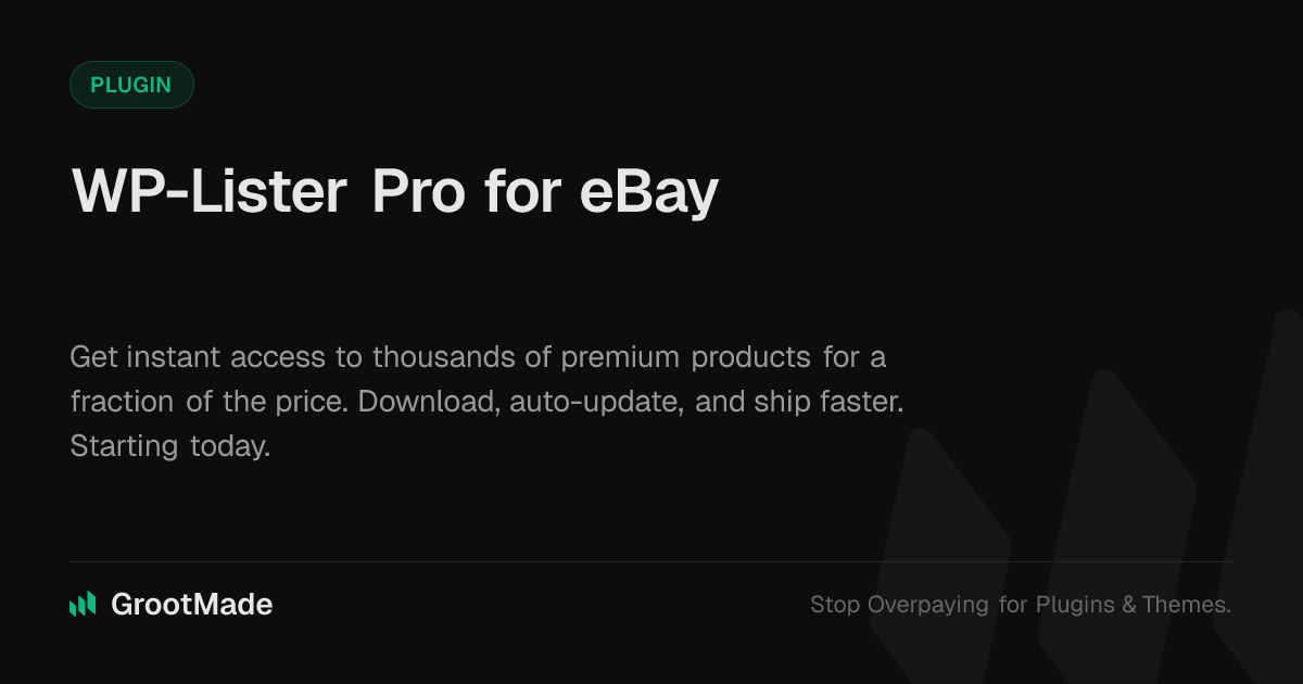Screenshot of WP-Lister Pro for eBay website