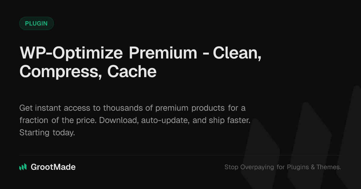 Screenshot of WP-Optimize Premium - Clean, Compress, Cache website