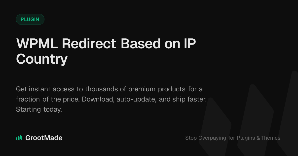 Screenshot of WPML Redirect Based on IP Country website