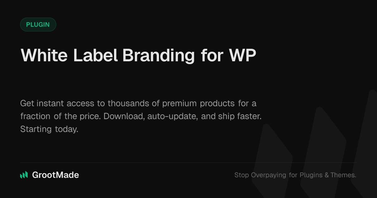 Screenshot of White Label Branding for WP website