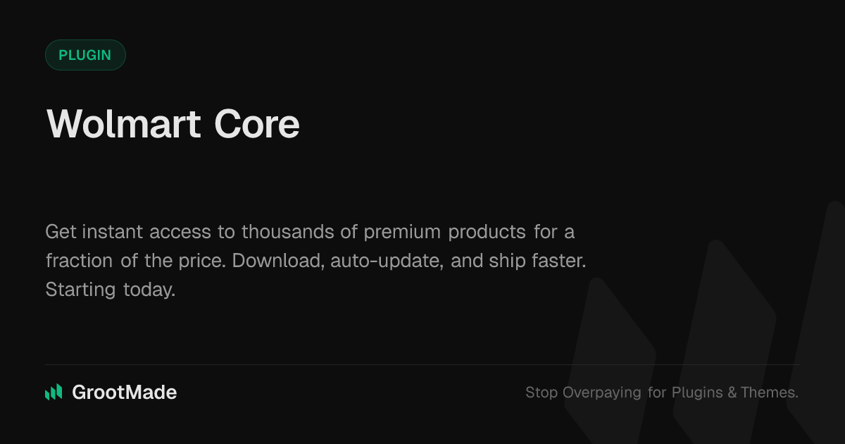 Screenshot of Wolmart Core website
