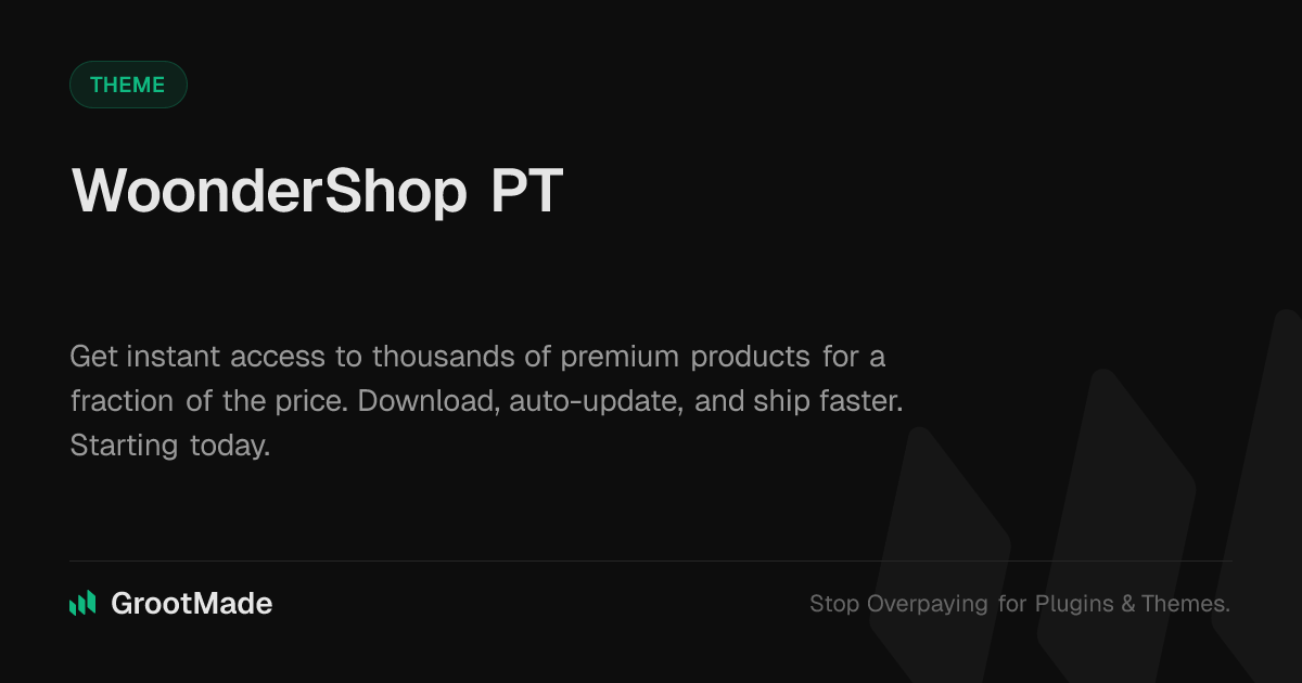 Screenshot of WoonderShop PT website