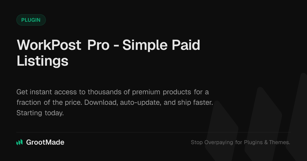 Screenshot of WorkPost Pro - Simple Paid Listings website