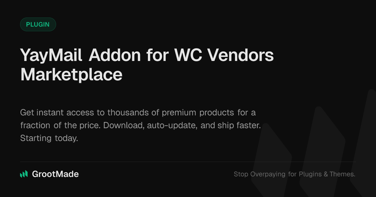 Screenshot of YayMail Addon for WC Vendors Marketplace website
