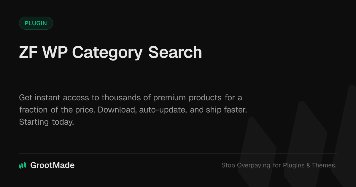 Screenshot of ZF WP Category Search website