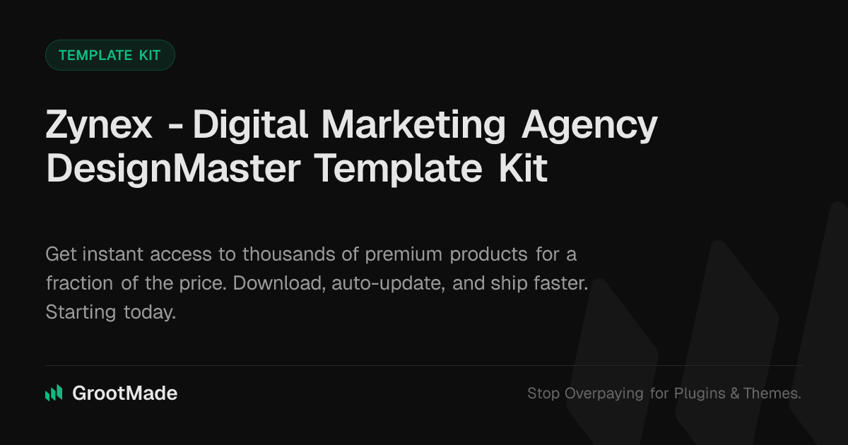 Screenshot of Zynex - Digital Marketing Agency DesignMaster Template Kit website