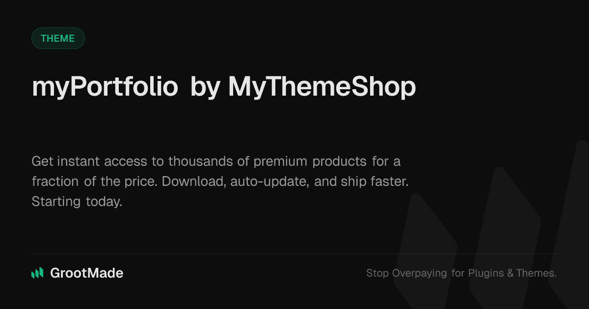 Screenshot of myPortfolio by MyThemeShop website
